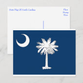 South Carolina State Flag Blue Palm Post Card Briefkaart (Voorkant / Achterkant)