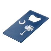 South Carolina State Flag Decor Creditkaart Flessenopener (Voorkant Gekanteld)