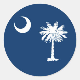 South Carolina State Flag Decor Ronde Sticker