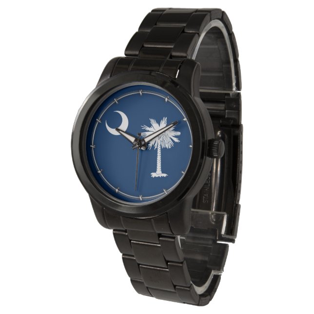 South Carolina State Flag Design Decor Horloge (Gekanteld)