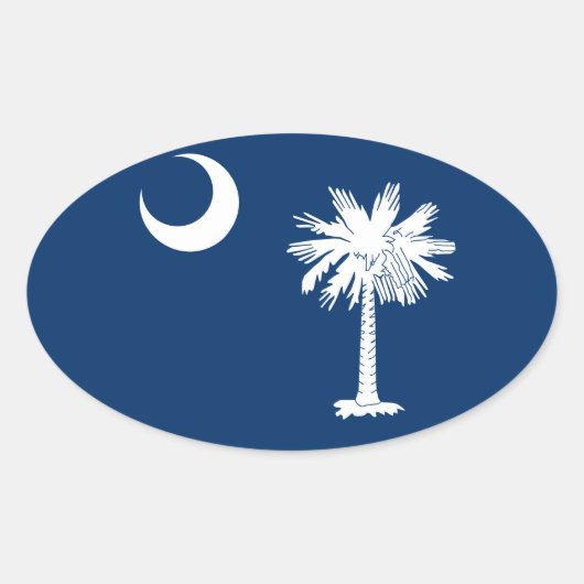 South Carolina State Flag Design Decor Ovale Sticker (Voorkant)