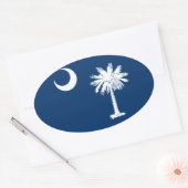 South Carolina State Flag Design Decor Ovale Sticker (Envelop)