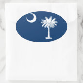 South Carolina State Flag Design Decor Ovale Sticker (Tas)