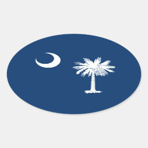South Carolina State Flag Design Decor Ovale Sticker