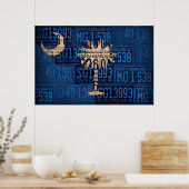 South Carolina State Flag License Bord Art Poster (Keuken)