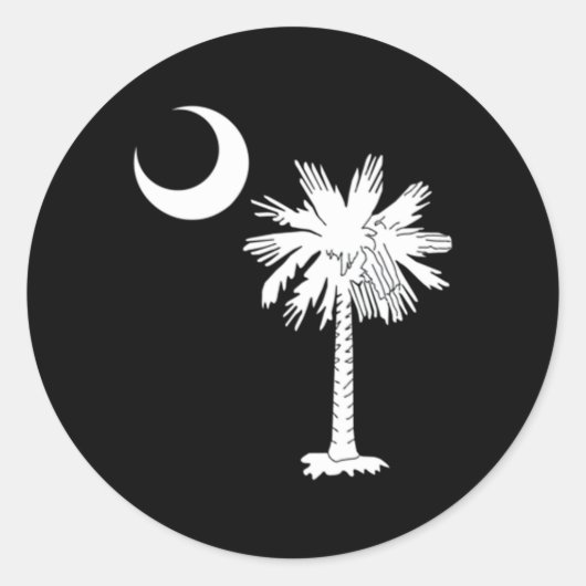 South Carolina State Flag Palmetto Tree Crescent M Ronde Sticker (Voorkant)