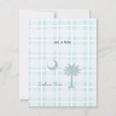 South Carolina State Flag Plaid Note Kaart Notitiekaartje (Voorkant)