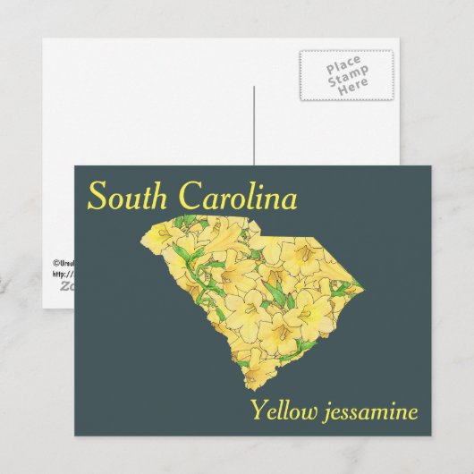 South Carolina State Flower Collage Map Briefkaart (Voorkant / Achterkant)