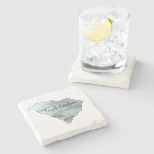 South Carolina State Illustration Stenen Onderzetter (Zijkant)