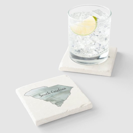 South Carolina State Illustration Stenen Onderzetter (Zijkant)