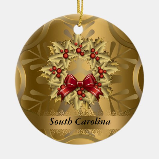 South Carolina State-kerstversiering Keramisch Ornament (Voorkant)