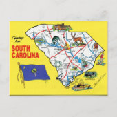 South Carolina State Map Briefkaart (Voorkant)