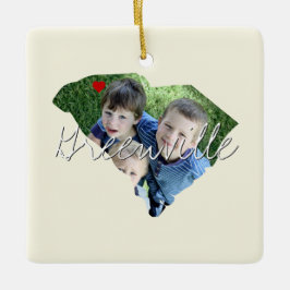 South Carolina State Photo insert and town name Keramisch Ornament