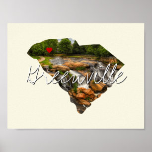 South Carolina State Photo insert and town name Poster