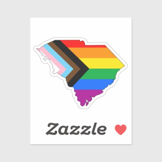 South Carolina State Pride LGBTQ Progress Pride Sticker (Vel)