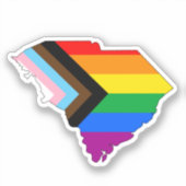 South Carolina State Pride LGBTQ Progress Pride Sticker (Voorkant)