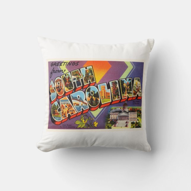 South Carolina State SC Old  Briefkaart- Kussen (Voorkant)