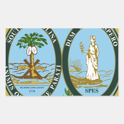 South Carolina State Seal Rechthoekige Sticker (Voorkant)