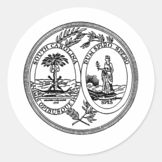 South Carolina State Seal Ronde Sticker