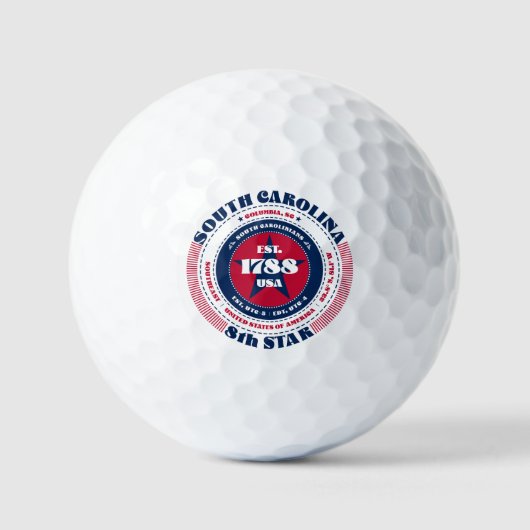 South Carolina StateHood Patriottische Gift Golfba Golfballen (Voorkant)