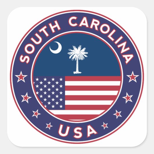 South Carolina sticker, phone case, tote bag Vierkante Sticker (Voorkant)