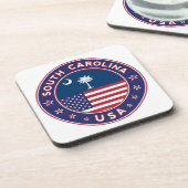 South Carolina sticker, telefoonhoesje, boodschapp Bier Onderzetter (Linkerzijde)