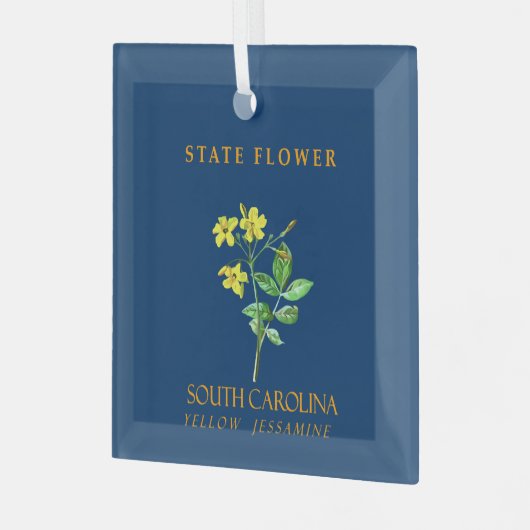 South Carolina Territory Flower Yellow Gelsemium Glas Ornament (Voorkant links)