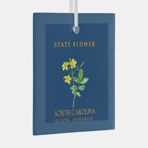 South Carolina Territory Flower Yellow Gelsemium Glas Ornament