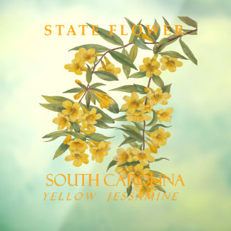 South Carolina Territory Flower Yellow Jasmine Raamsticker