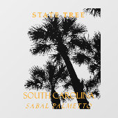 South Carolina Territory Tree staat voor Sabal Pal Raamsticker (Vel)
