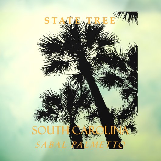 South Carolina Territory Tree staat voor Sabal Pal Raamsticker (Vel 3)