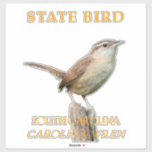 South Carolina Territory Vogel De Thryothorus Wren Sticker (Vel)