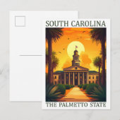 South Carolina the Palmetto State USA Travel Place Briefkaart (Voorkant / Achterkant)