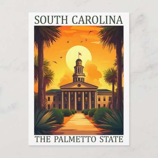 South Carolina the Palmetto State USA Travel Place Briefkaart (Voorkant)