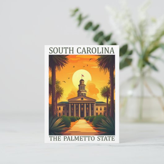 South Carolina the Palmetto State USA Travel Place Briefkaart (Staand voorkant)