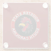SOUTH CAROLINA THE ROOSTER STATE GLAZEN ONDERZETTER (Achterkant)