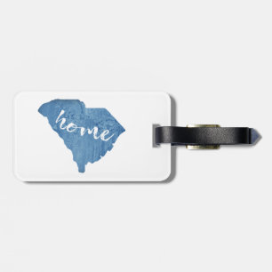 South Carolina Thuis Houtnerf Bagagelabel