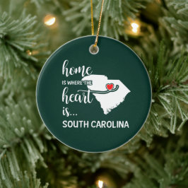 South Carolina thuis is het hart daar Keramisch Ornament