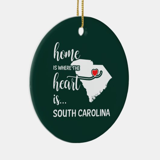 South Carolina thuis is het hart daar Keramisch Ornament (Rechts)