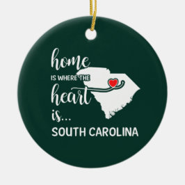 South Carolina thuis is het hart daar Keramisch Ornament