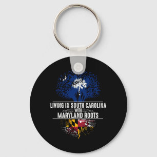 South Carolina Thuis Maryland Roots Staat Boom Cad Sleutelhanger