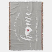 South Carolina Thuisstaat Gepersonaliseerd Deken (Voorkant Verticaal)