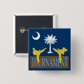 South Carolina Tournament Pin Vierkante Button 5,1 Cm (Voorkant /achterkant)
