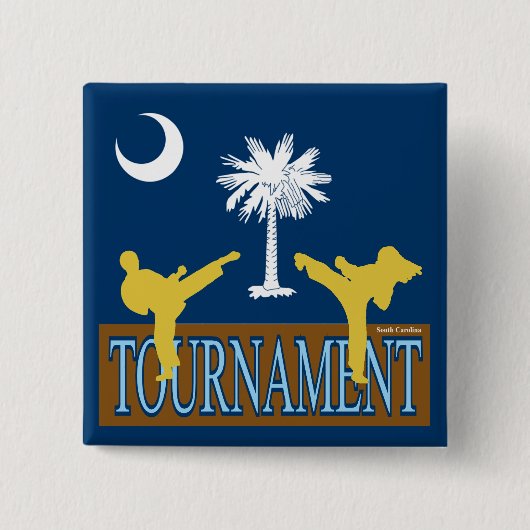 South Carolina Tournament Pin Vierkante Button 5,1 Cm (Voorkant)