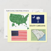 South Carolina, Verenigde Staten Briefkaart (Voorkant / Achterkant)
