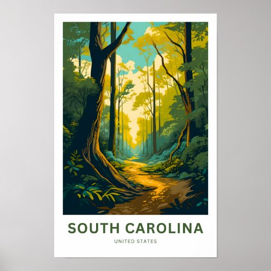 South Carolina Verenigde Staten Reisprint Poster (Voorkant)