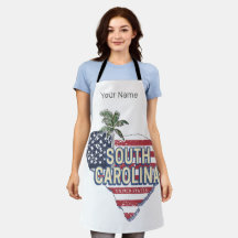 South Carolina Verenigde Staten Retro Kaart  Veren