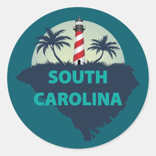 South Carolina, Verenigde Staten Ronde Sticker (Voorkant)