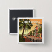  South Carolina Vierkante Button 5,1 Cm (Voorkant /achterkant)