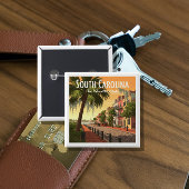  South Carolina Vierkante Button 5,1 Cm